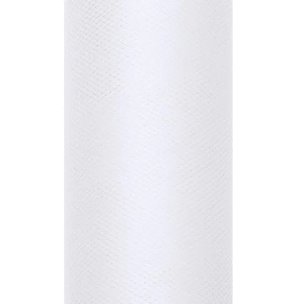 Valkoinen tyllikangas rullassa, 30 cm x 9 m