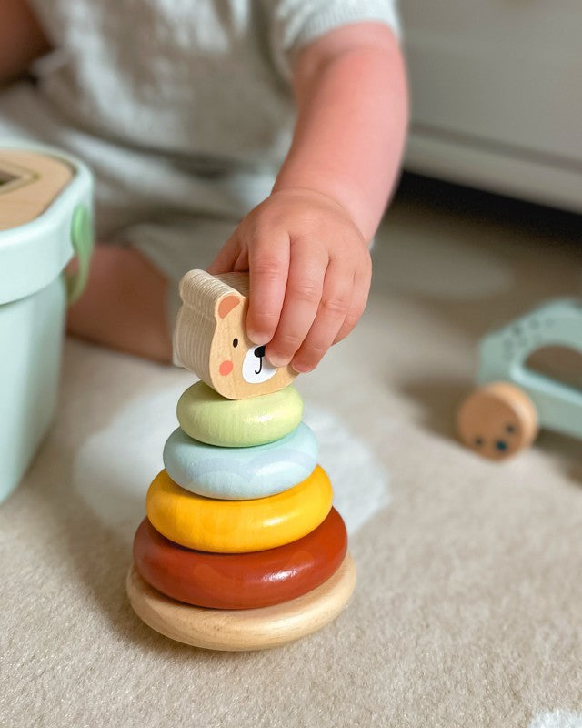 3in1 Toy Box - Sorting Blocks, Stackable Pyramid and Elephant On Wheels