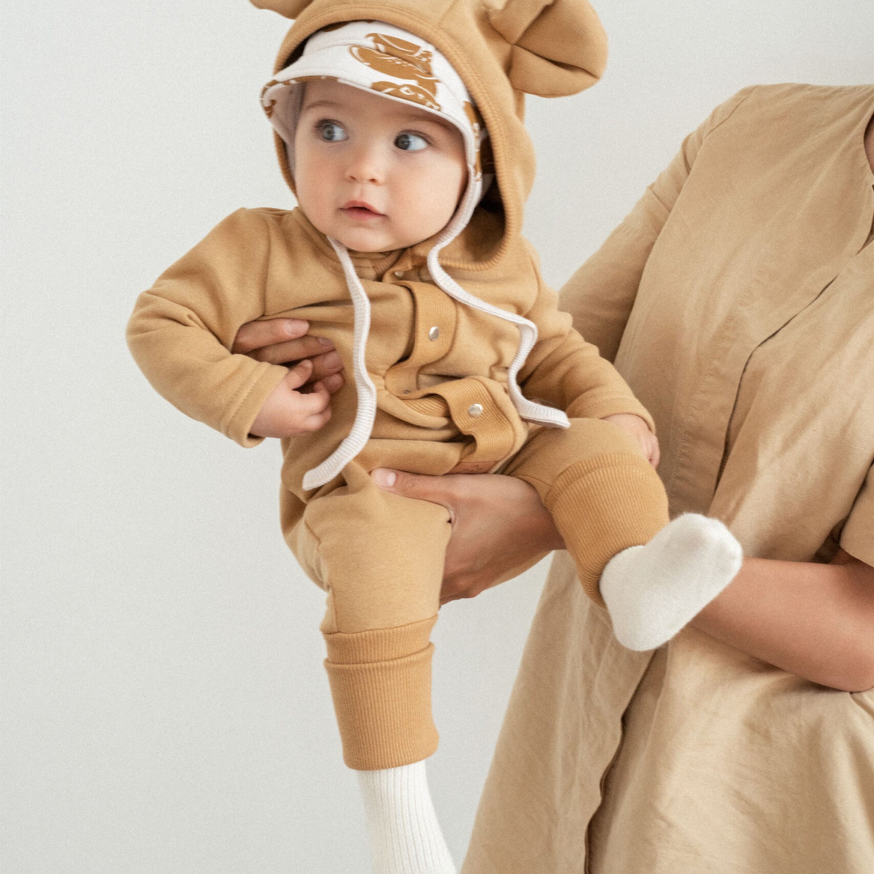 Eared Jumpsuit for Babies and Kids - Mustard