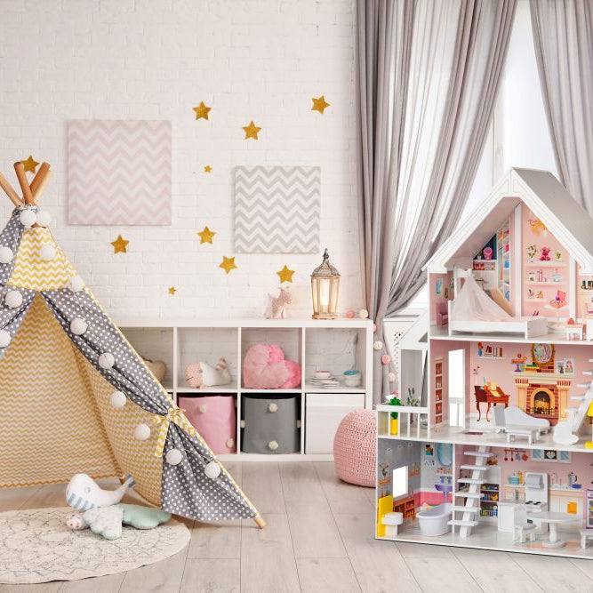 Wooden Dollhouse Liselle with LED Lights