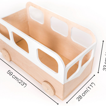 Kids Toy Storage Box on Wheels - Bus