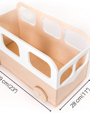 Kids Toy Storage Box on Wheels - Bus