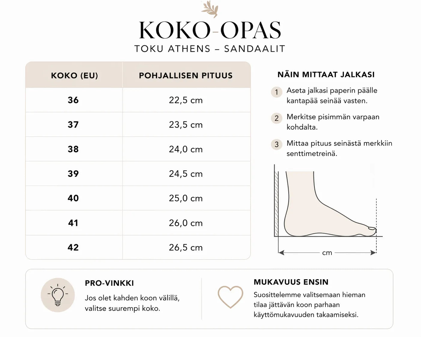 Nahkasandaalit TOKU Athens musta - koko-opas
