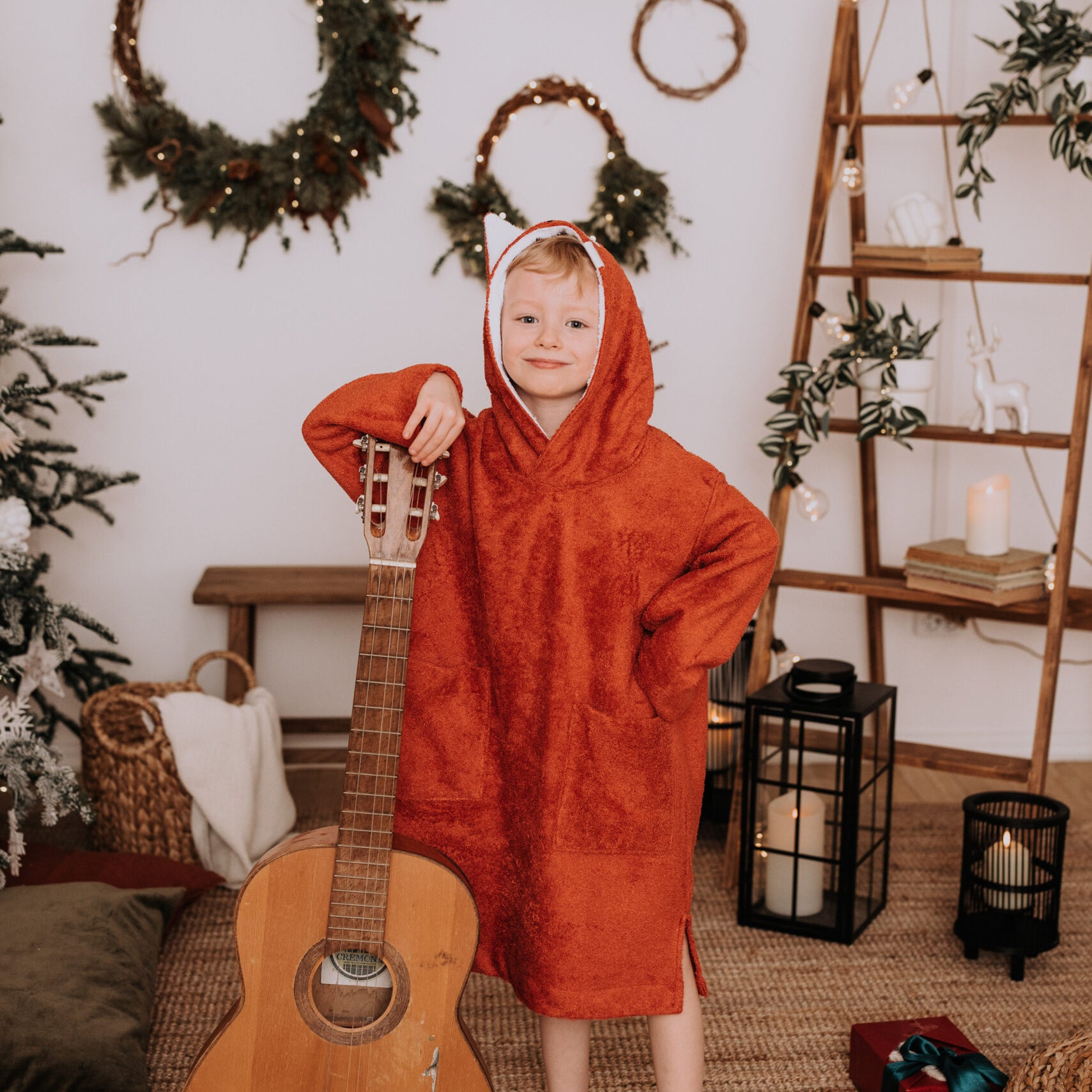 Long-Sleeve Poncho FOX - For TODDLERS (Size 82/86-116)