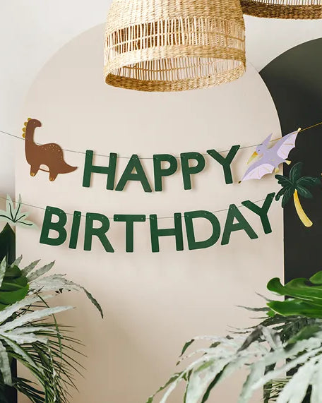 Dinosaurus synttäreille Happy Birthday Banneri