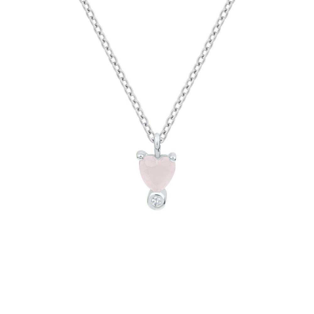 Hopeinen lasten sydänkaulakoru zirkonilla ja säädettävällä ketjulla – Dondella