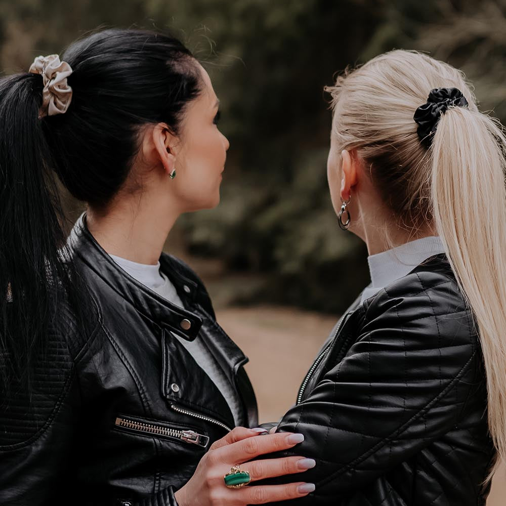 Luxury Silk Scrunchie - Silver