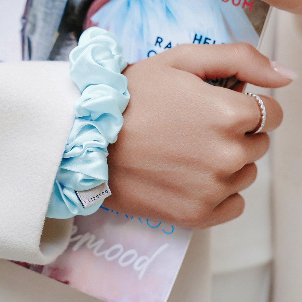 Luxury Silk Scrunchie - Aqua