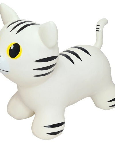 Pomppueläin valkoinen kissa - lasten hyppylelu