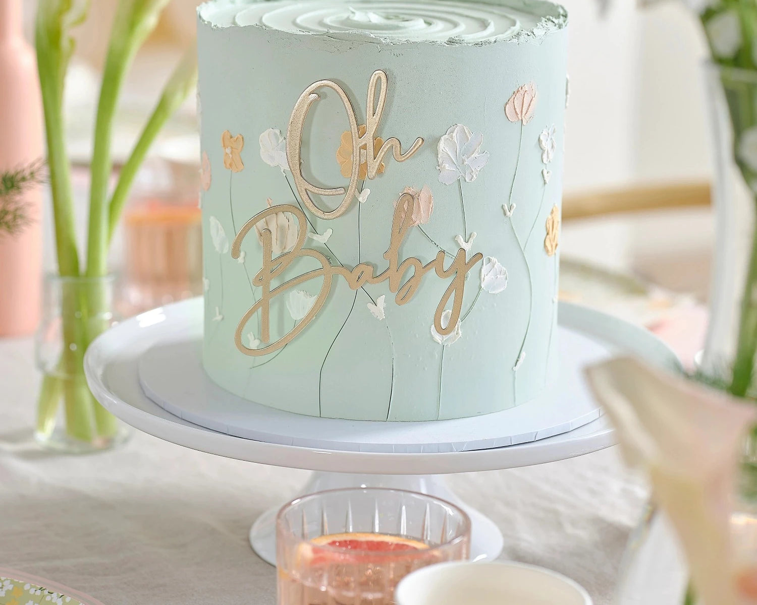 Kakkukoriste Baby Showereille - Metallia