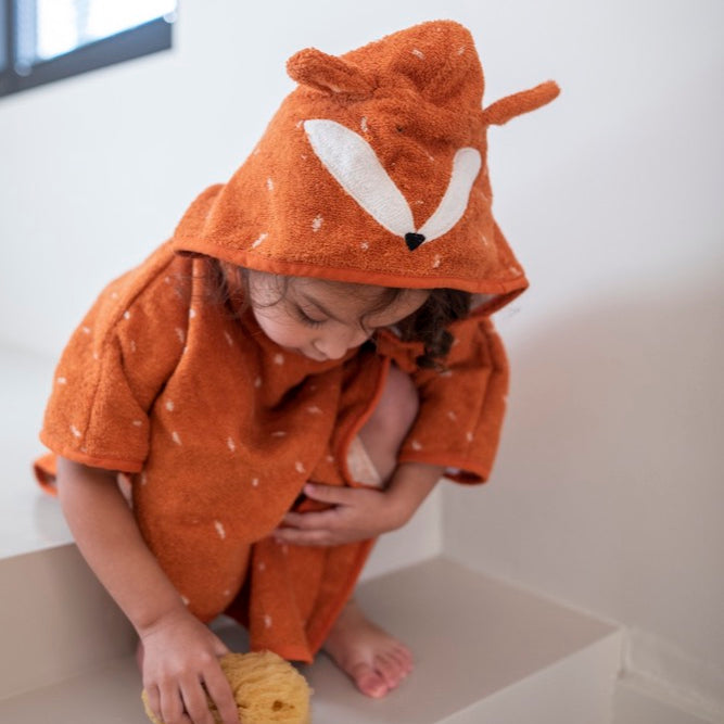 Hooded Bathing Poncho for Kids - Mr. Fox