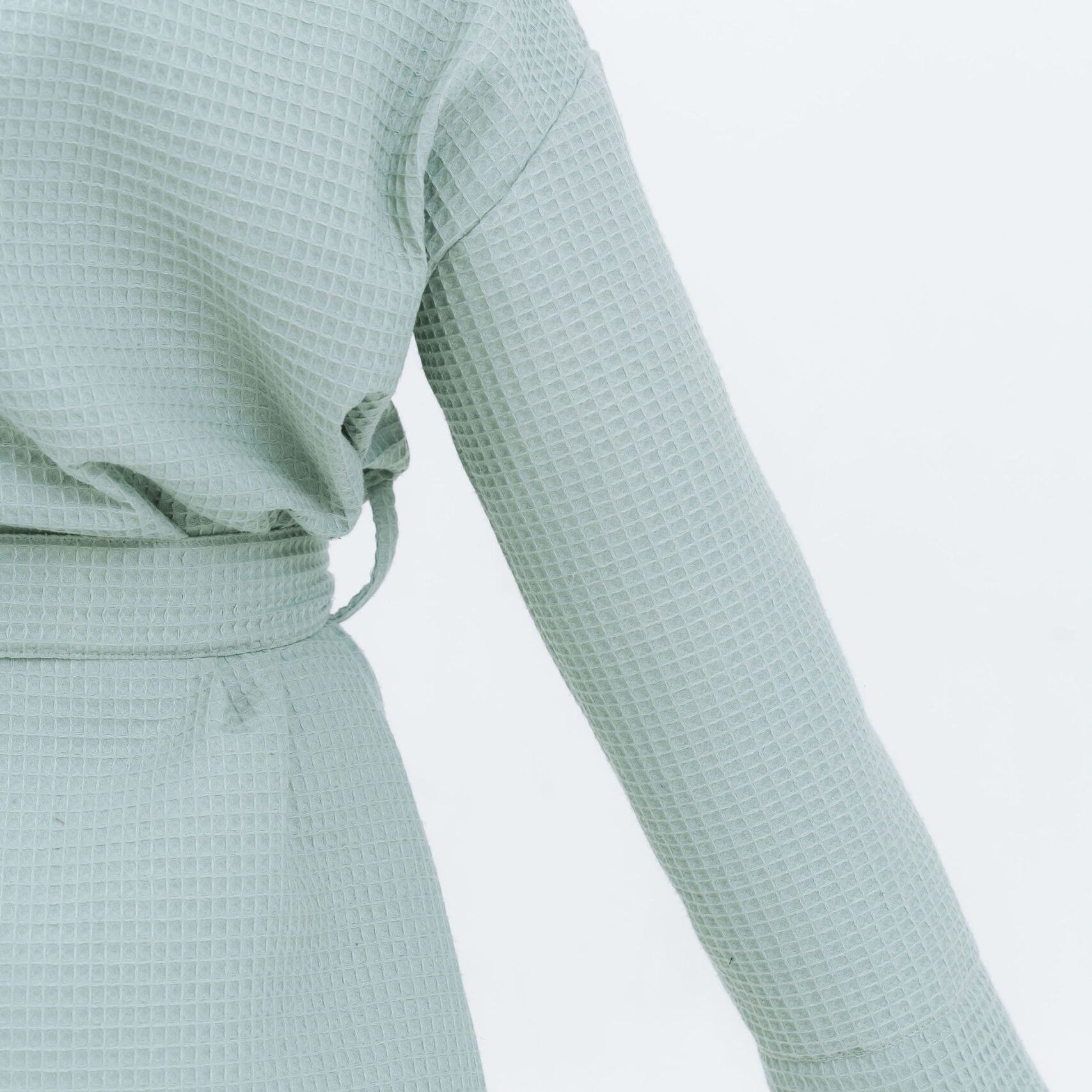 Long Waffle Fabric Robe for Women