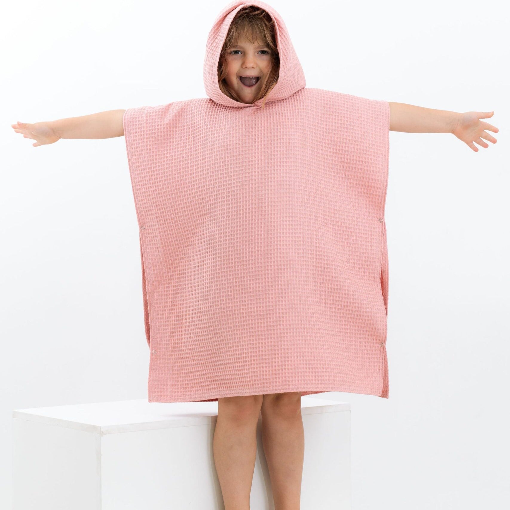 Waffle Fabric Kids' Poncho