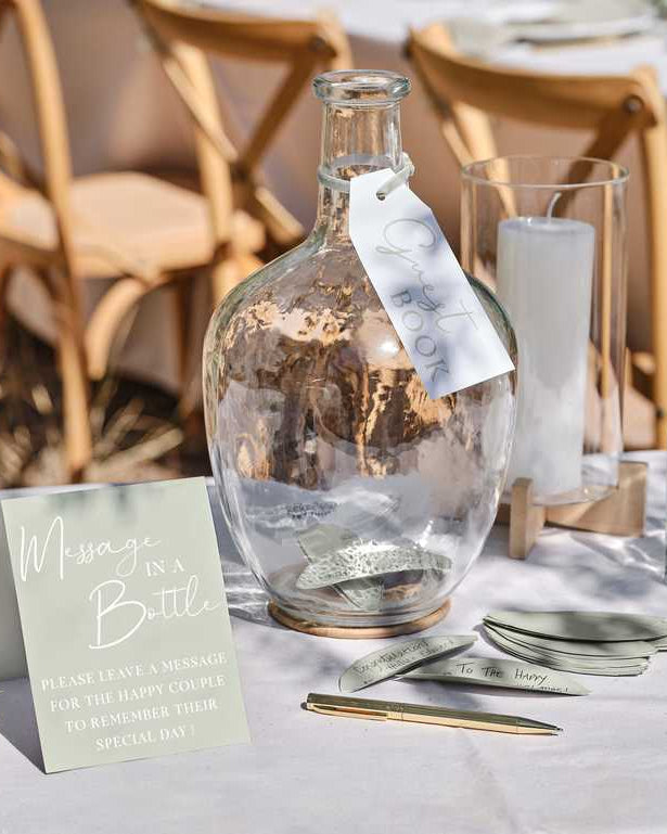 Vieraskirja häihin - Lasimaljakko - Vaaleanvihreä