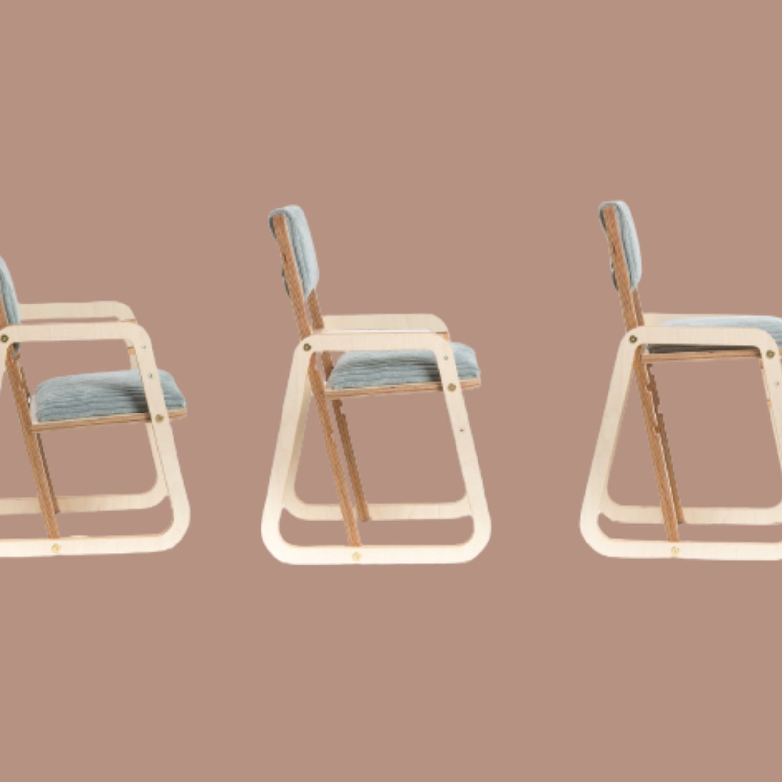 Adjustable Children Montessori Table and Chair Set Julle - Mint Green