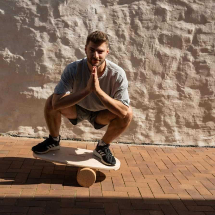 Round Balance Board With Exercise Roll - Centered Logo