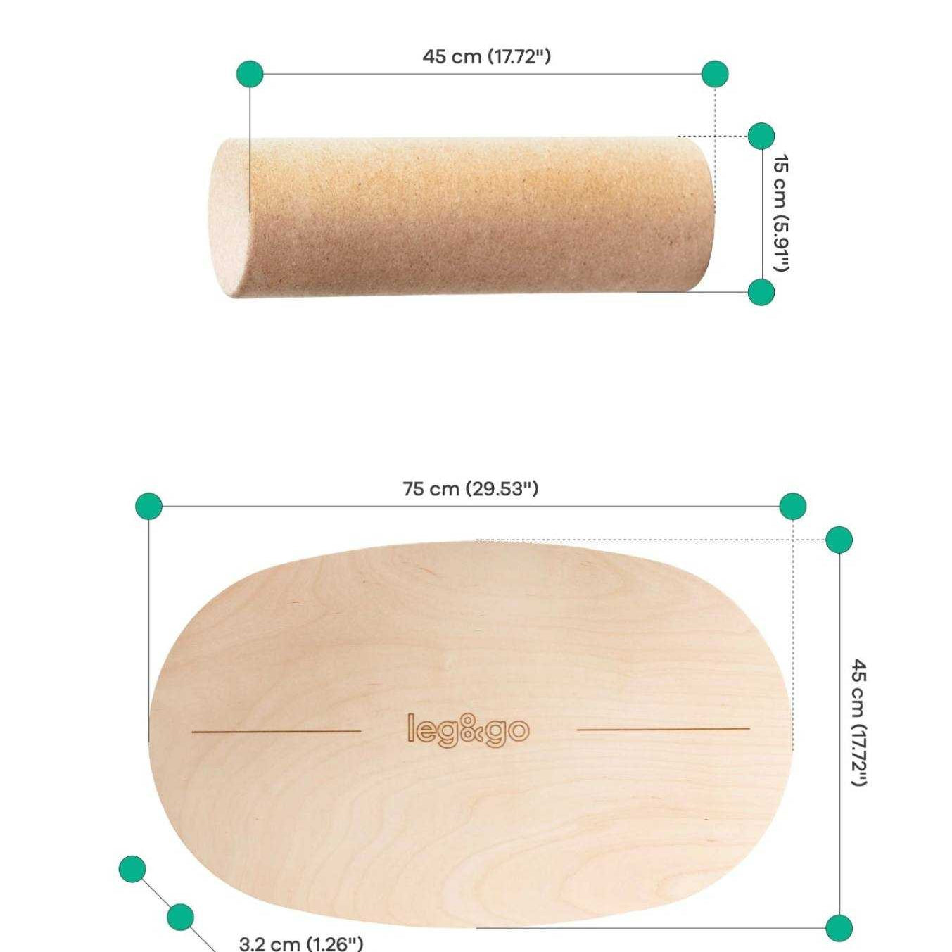 Round Balance Board With Exercise Roll - Centered Logo