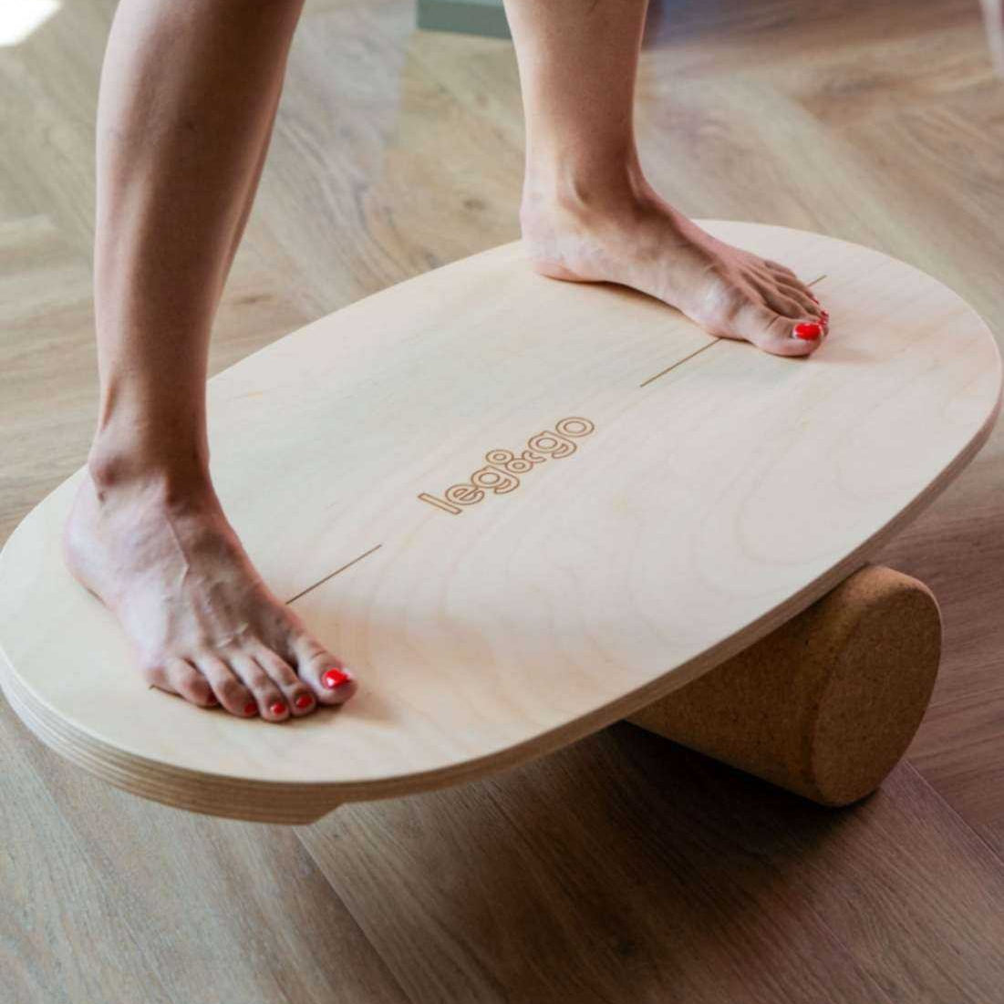 Round Balance Board With Exercise Roll - Centered Logo