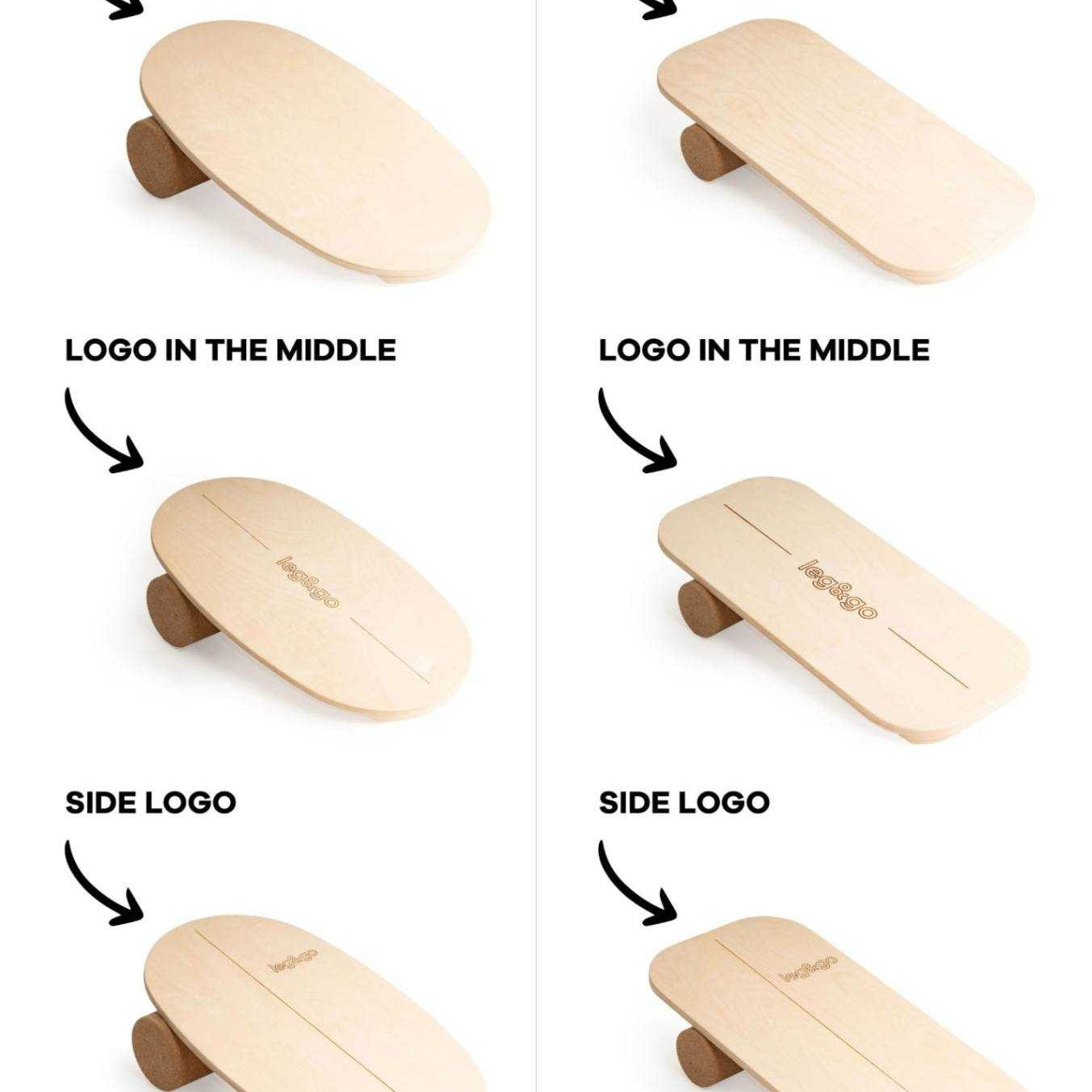 Round Balance Board With Exercise Roll - Centered Logo