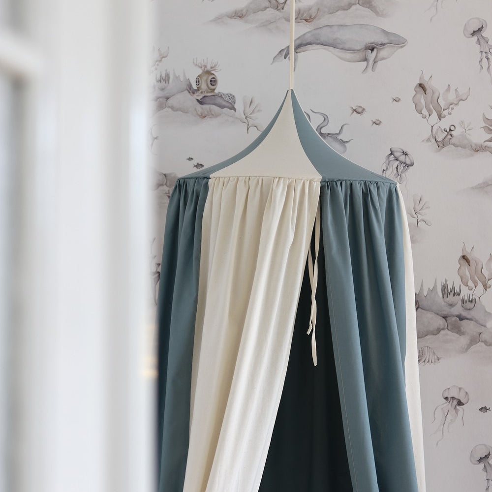 Organic Cotton and Linen Canopy - Blue Circus