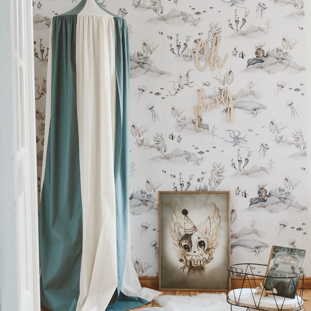 Organic Cotton and Linen Canopy - Blue Circus