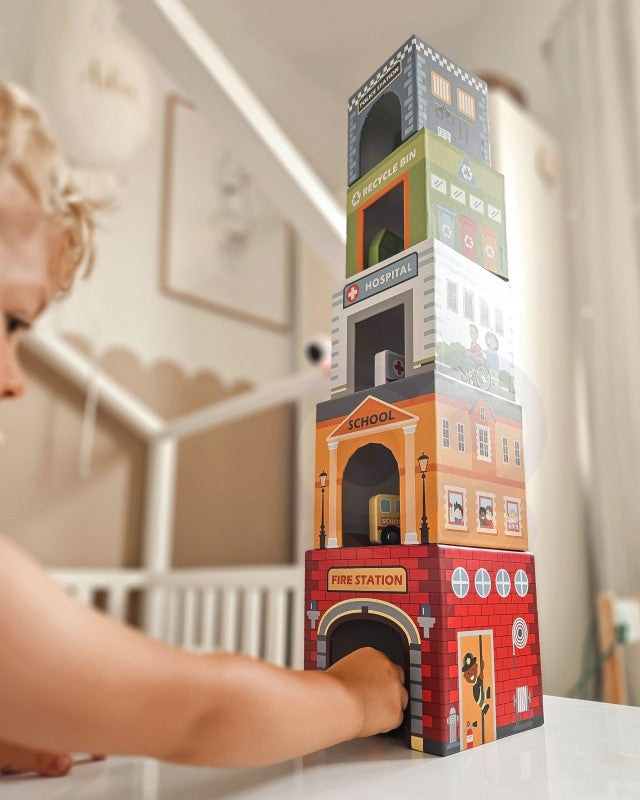 City Vehicles in Boxes Puzzle Cubes