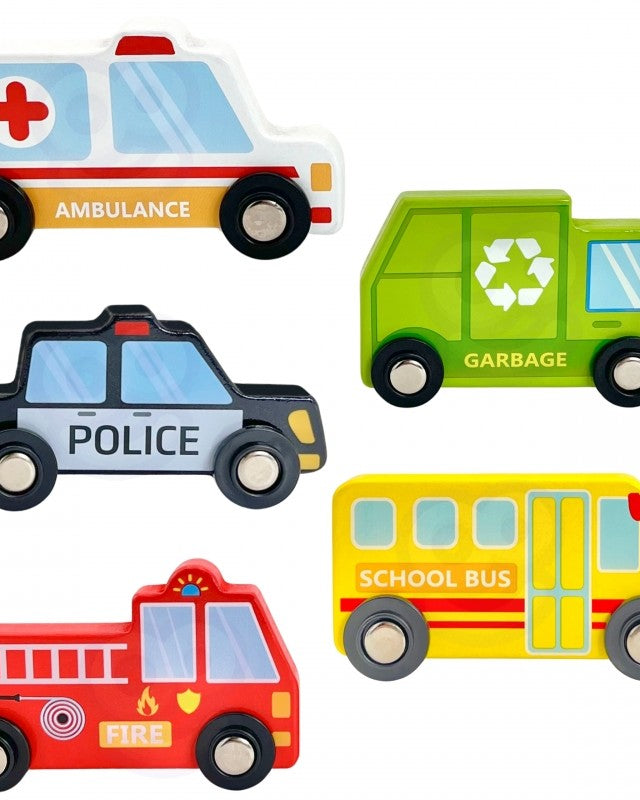 City Vehicles in Boxes Puzzle Cubes