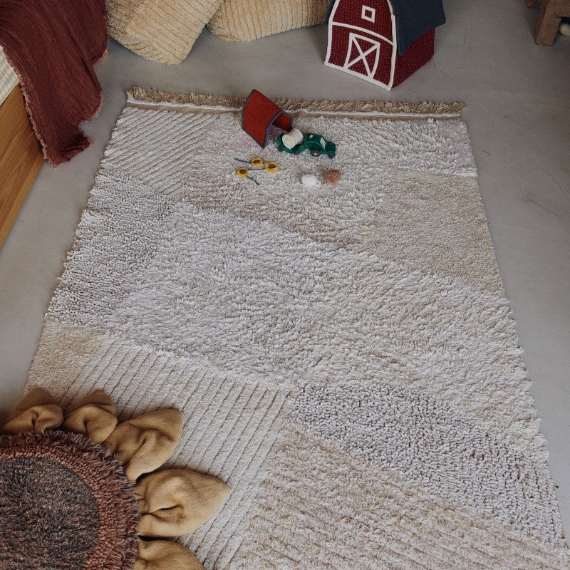 Cotton Play Rug Farm Fields with 7 Cotton Toys, 120x170 cm