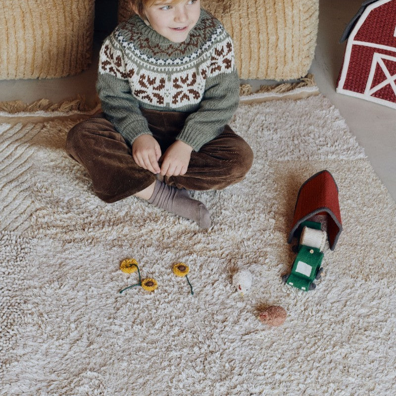Cotton Play Rug Farm Fields with 7 Cotton Toys, 120x170 cm