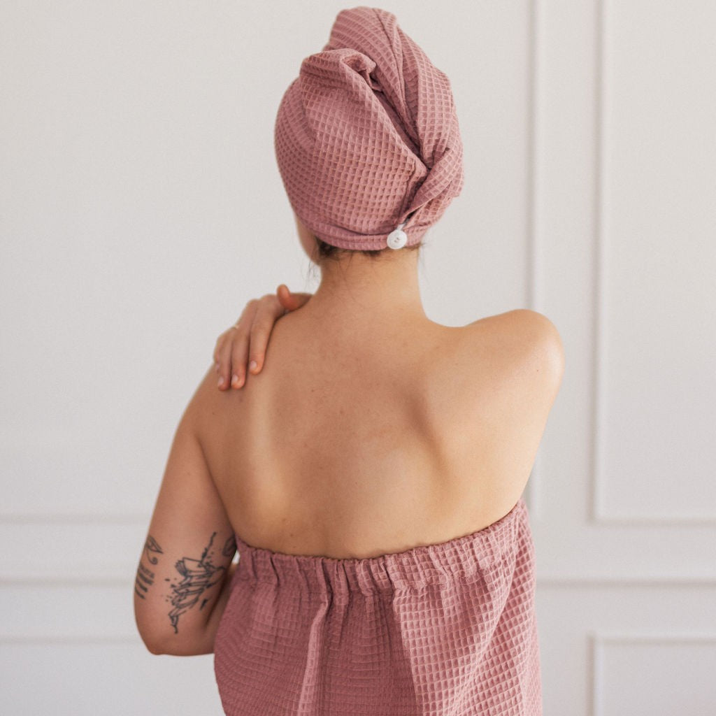 Cotton Waffle Sauna Wrap With Velcro