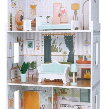 Wooden Dollhouse Luna with LED Lights