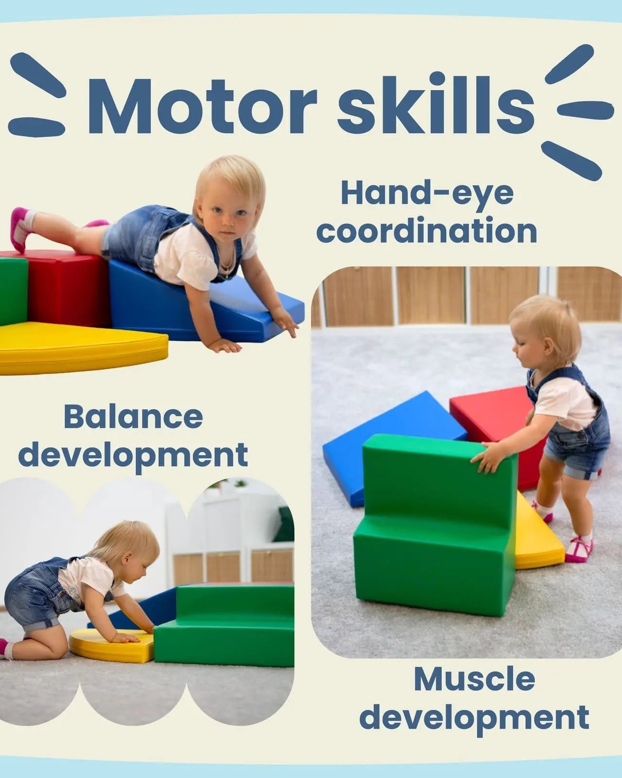 Soft Play 6 Foam Block Set - Pastel Turquoise Explorer