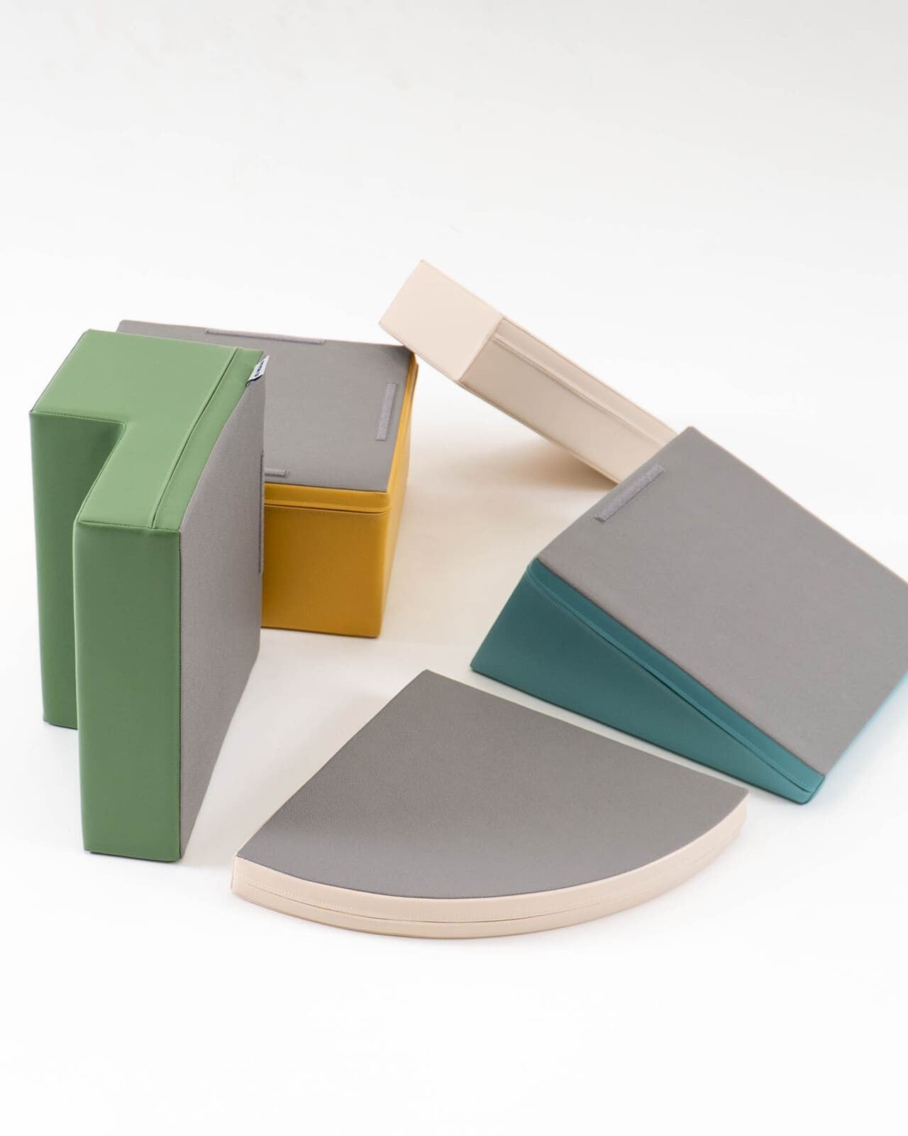 Soft Play 5 Foam Block Set - Pastel Turquoise Corner Climber