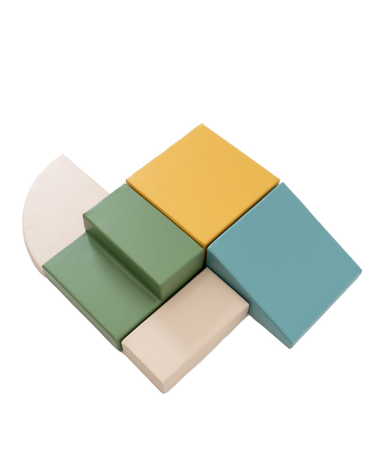 Soft Play 5 Foam Block Set - Pastel Turquoise Corner Climber