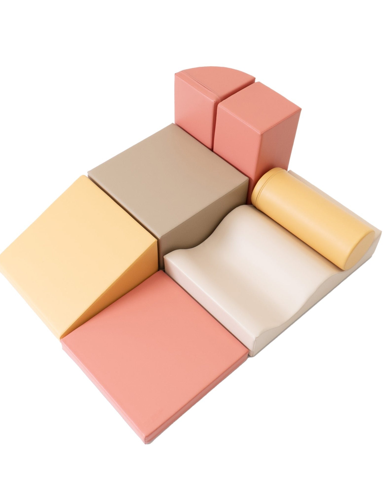 Soft Play 7 Foam Block Set - Pastel Pink Discoverer