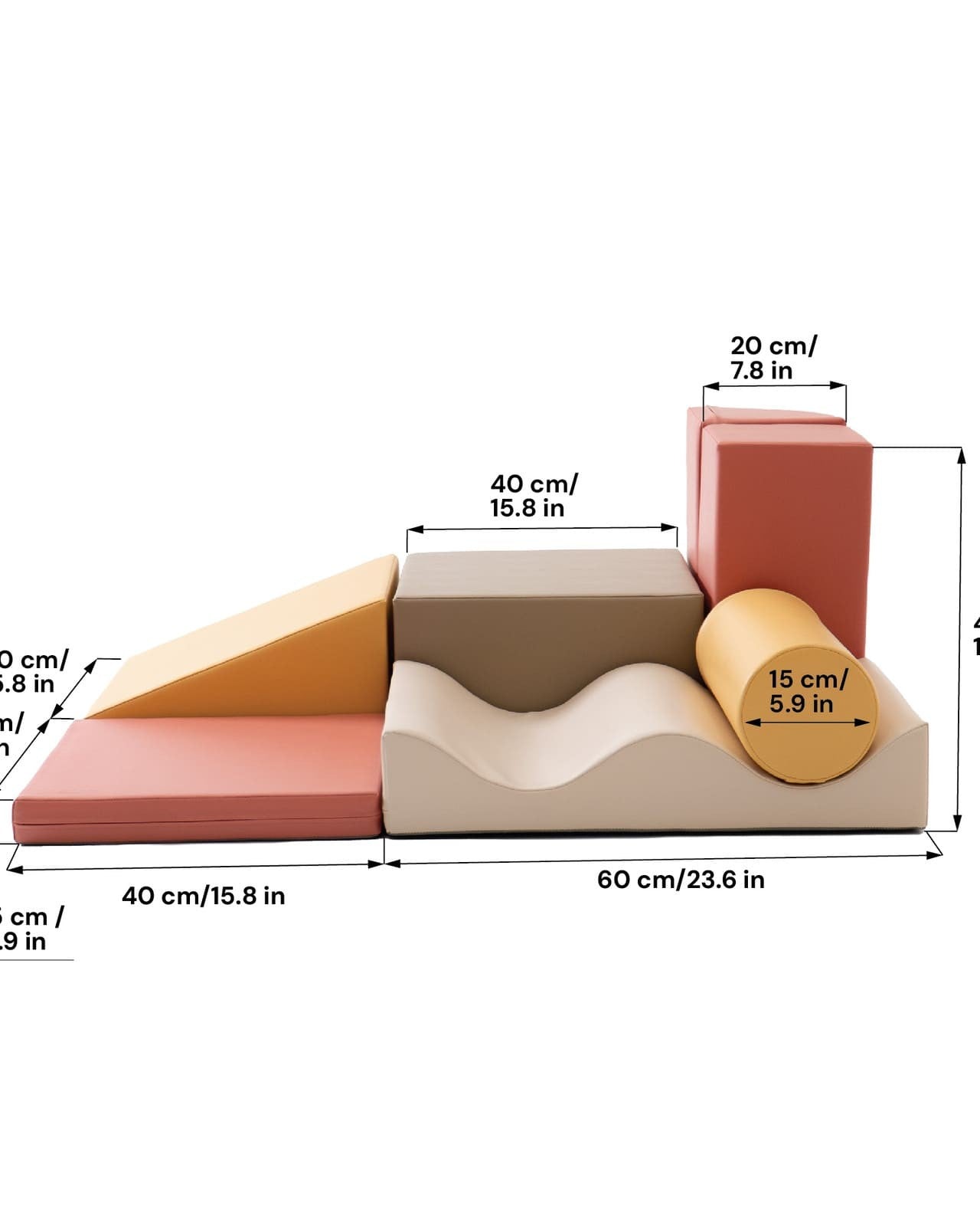 Soft Play 7 Foam Block Set - Pastel Pink Discoverer
