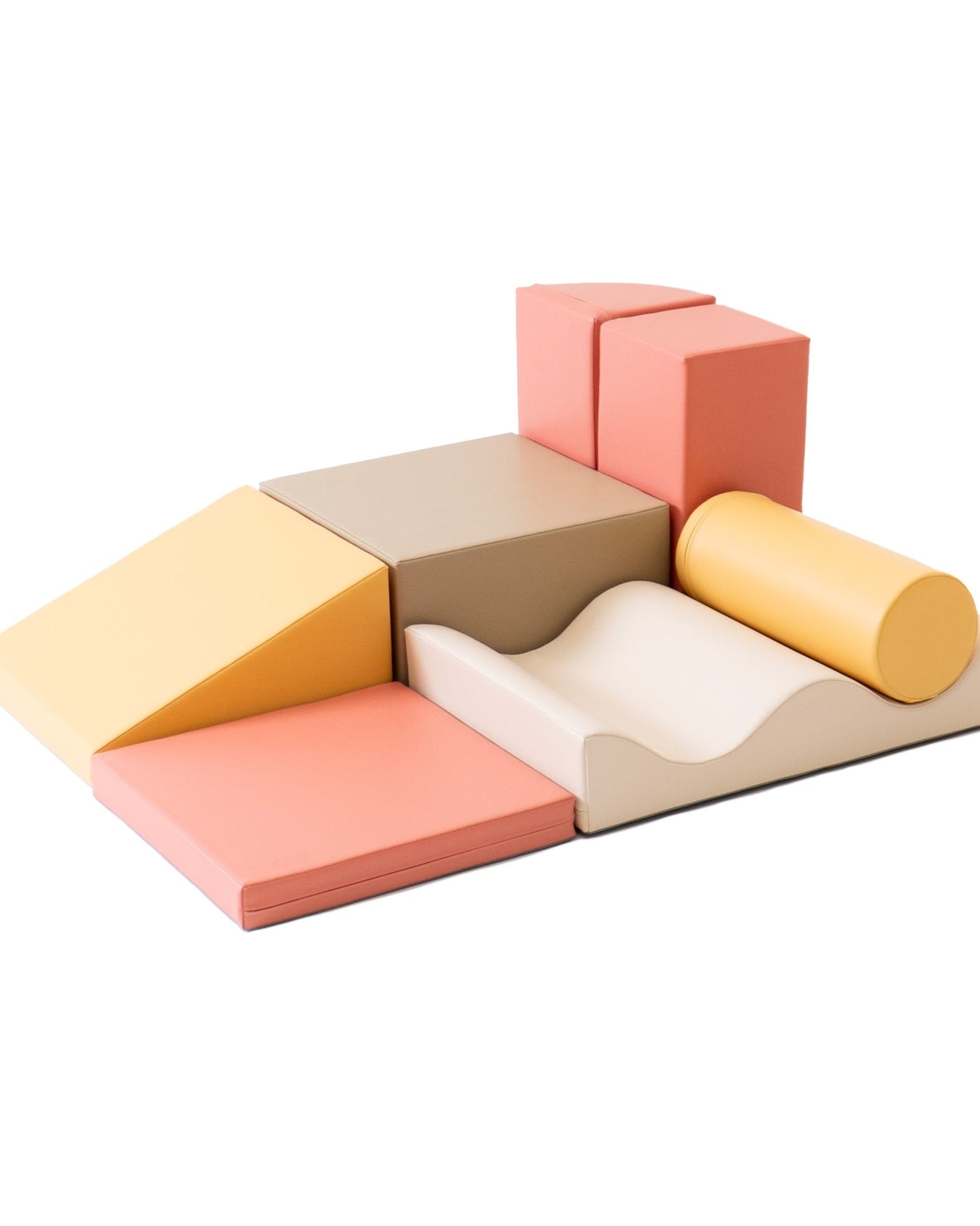 IGLU pehmopalikat Pastel Pink Discoverer -setti, 7 vaahtomuovipalikan soft play -kokonaisuus