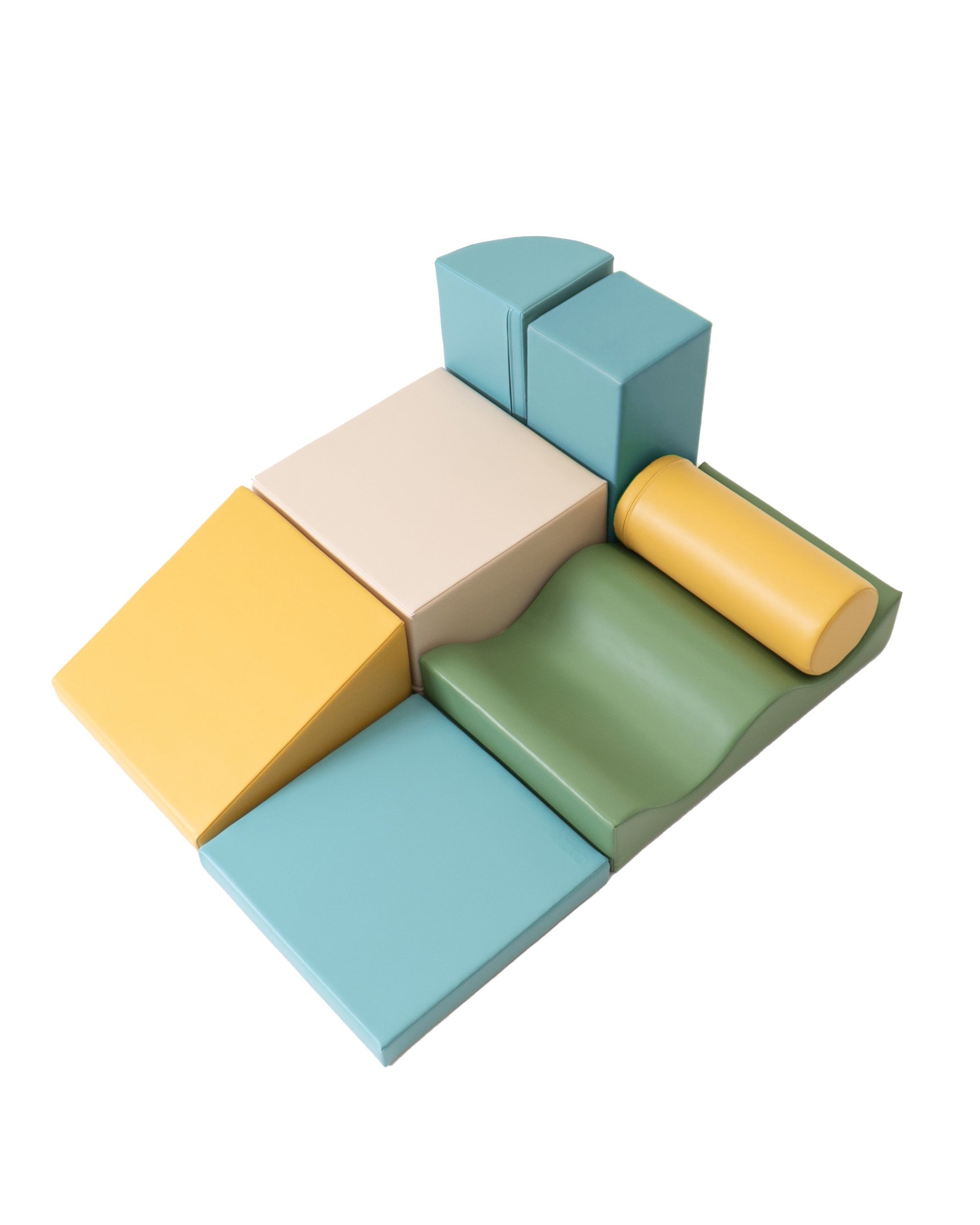 Soft Play 7 Foam Block Set - Pastel Turquoise Discoverer