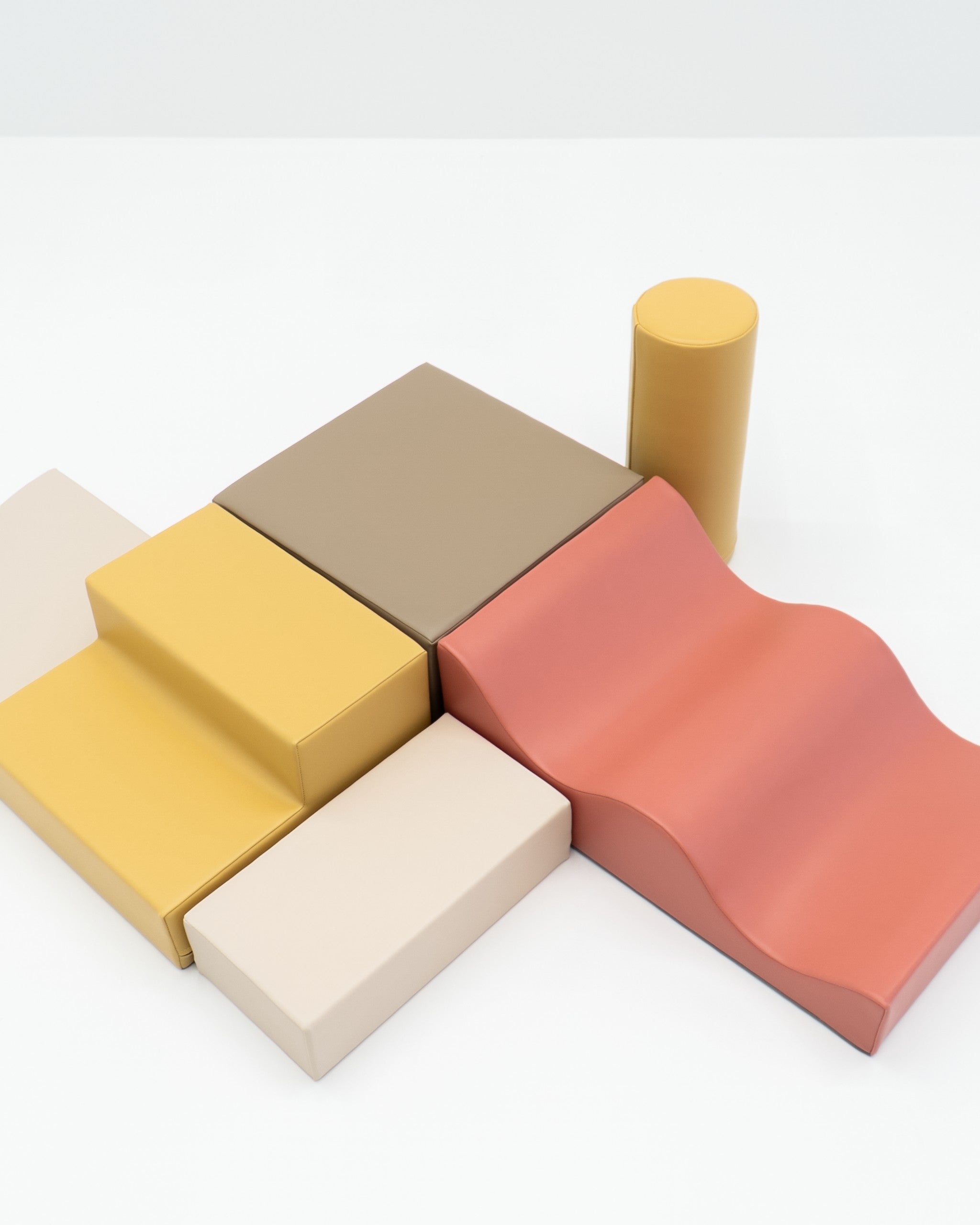 Soft Play 6 Foam Block Set - Pastel Pink Explorer