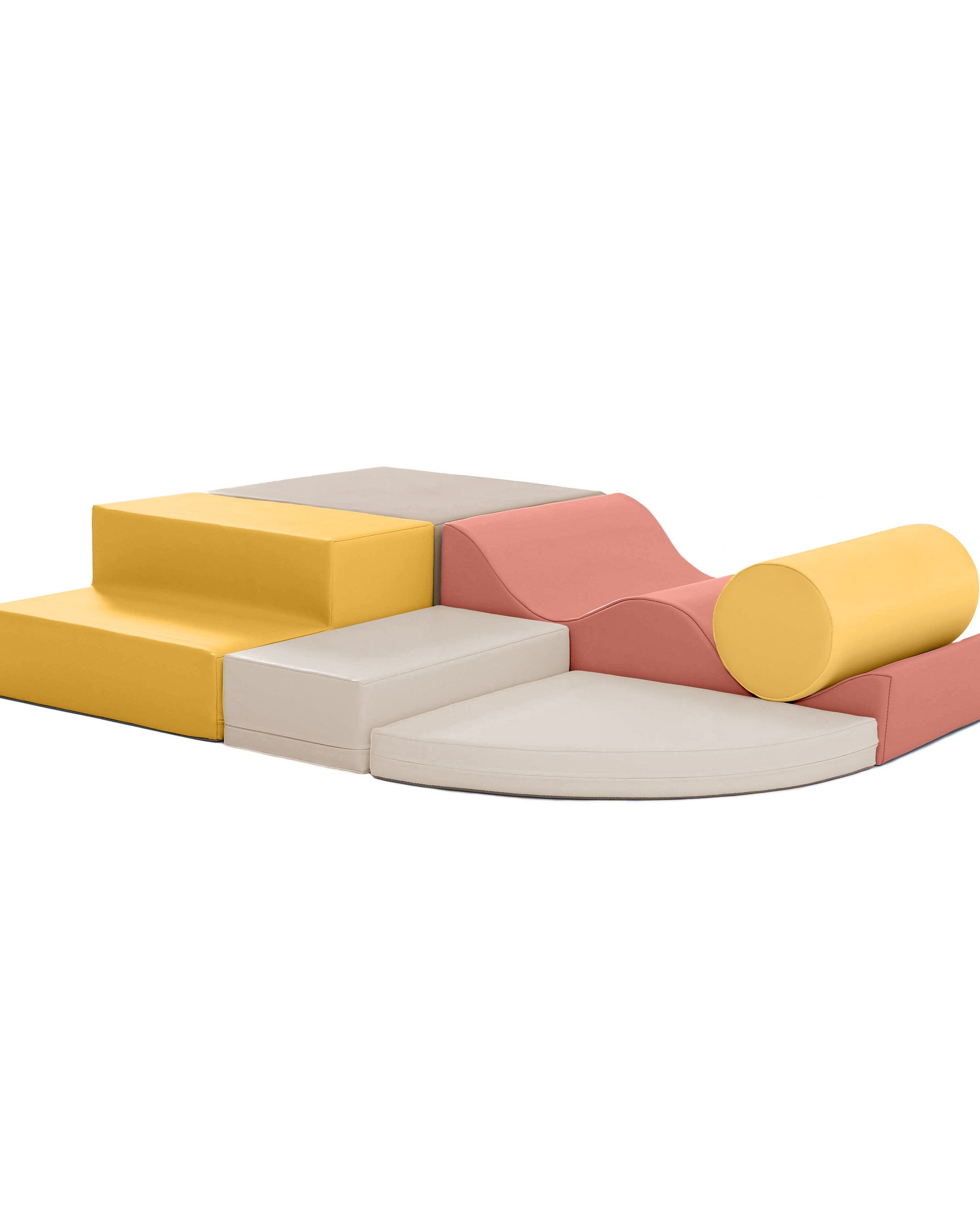 Soft Play 6 Foam Block Set - Pastel Pink Explorer