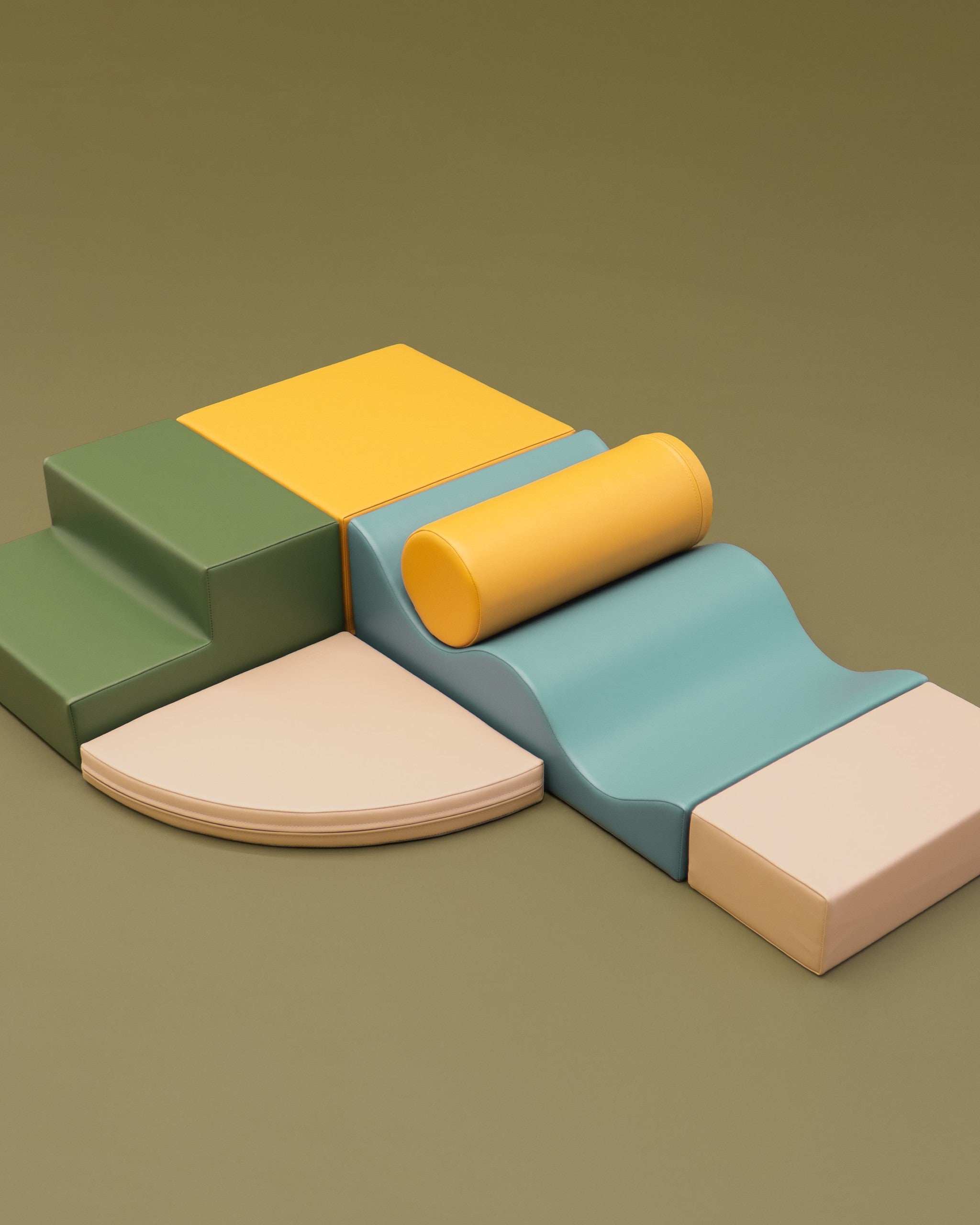 Soft Play 6 Foam Block Set - Pastel Turquoise Explorer