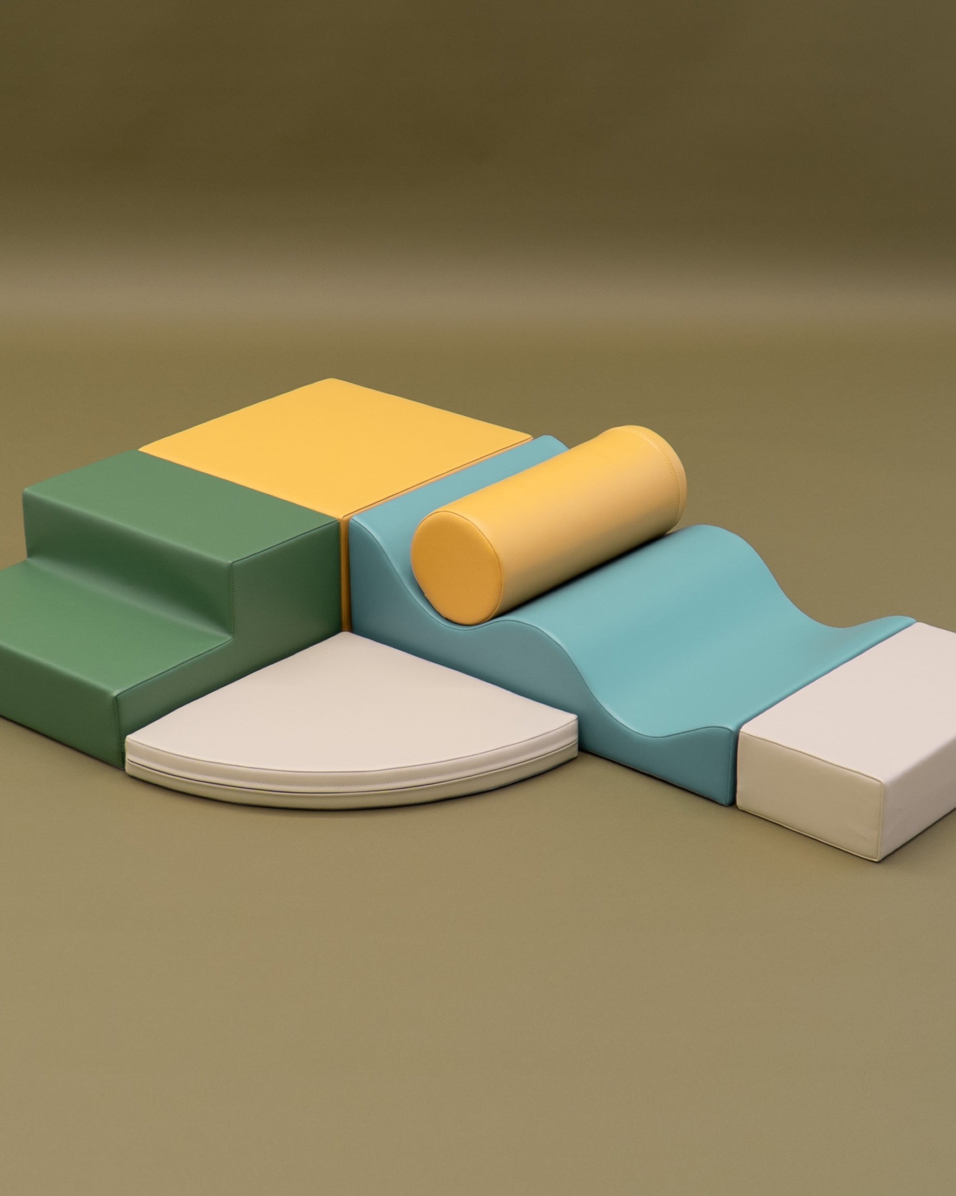 Soft Play 6 Foam Block Set - Pastel Turquoise Explorer