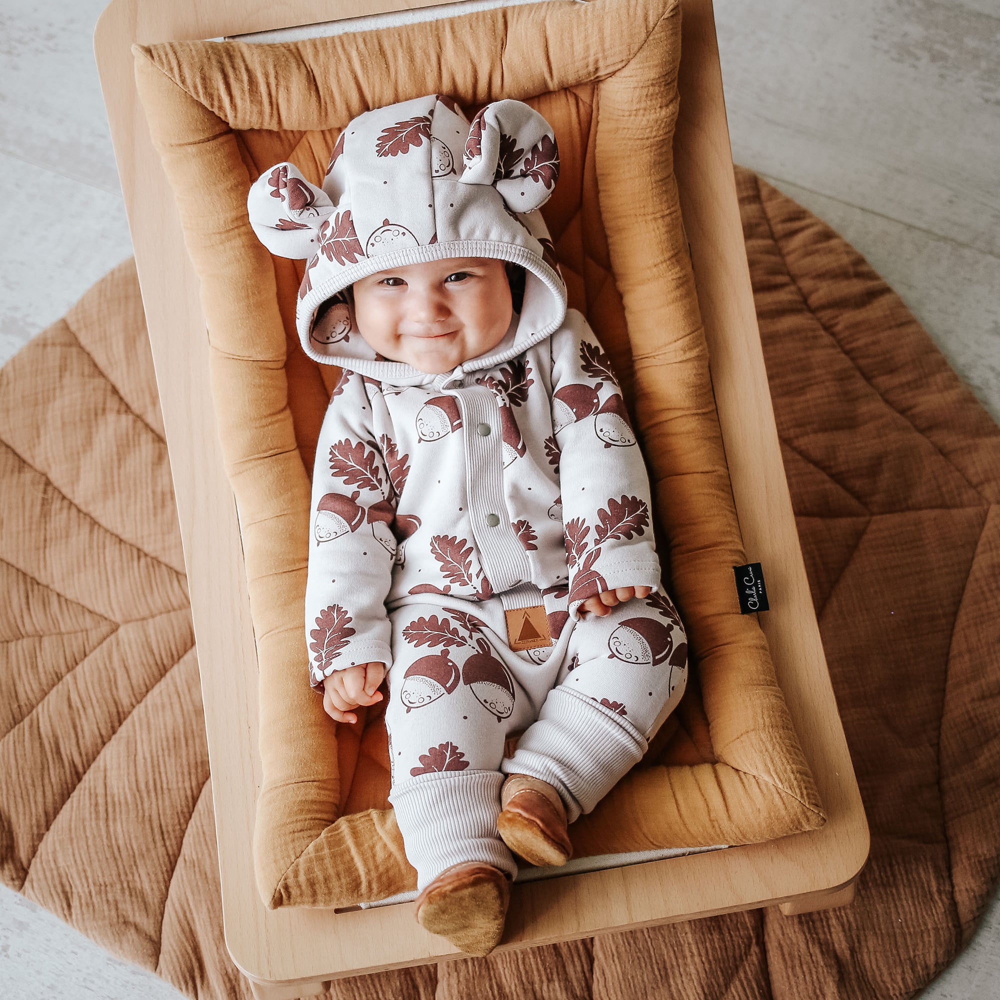 Eared Jumpsuit for Babies and Kids - Acorns on Sand