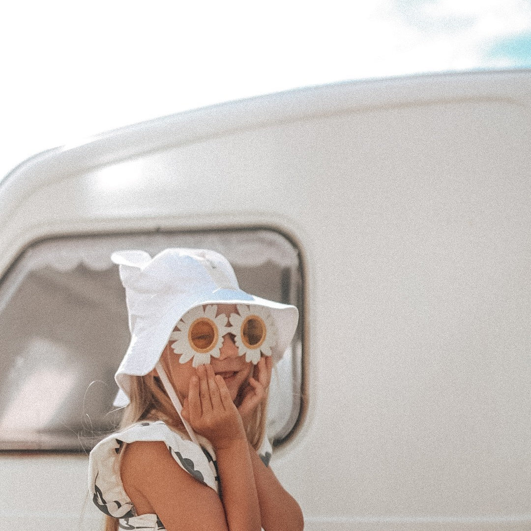 Kids Hat with Ears - White