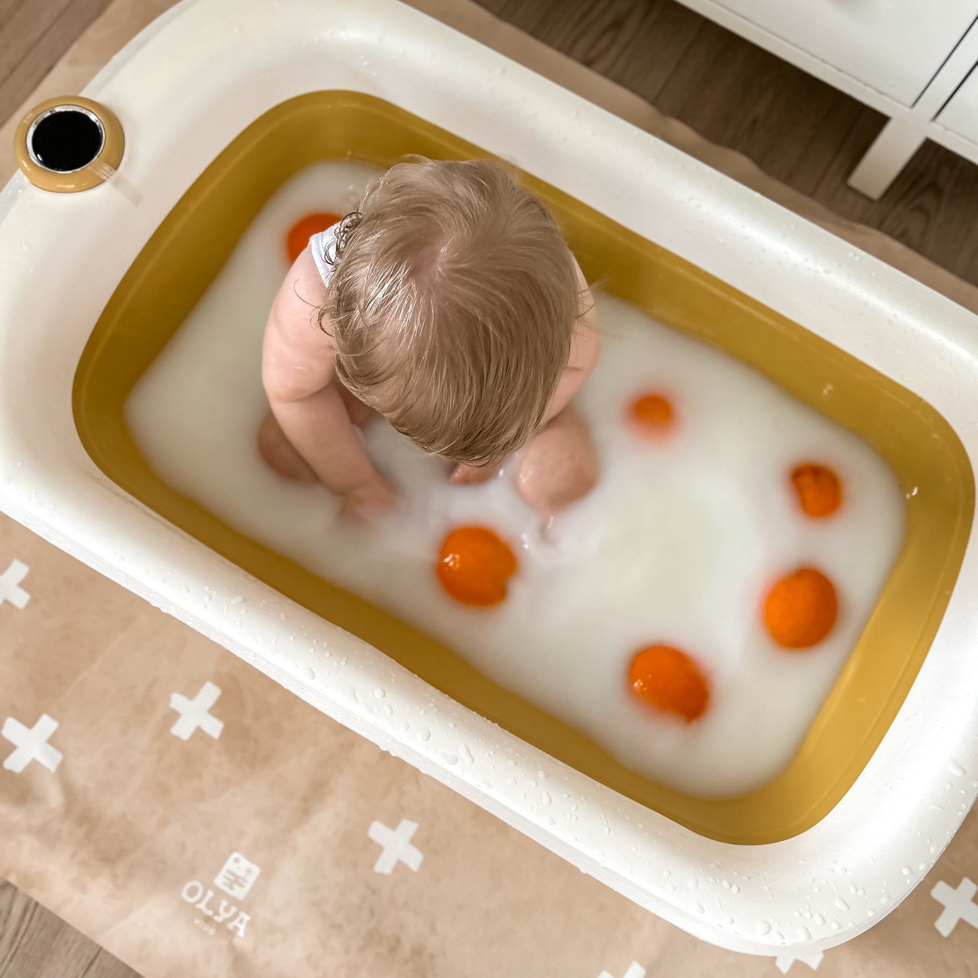 Kids Mealtime Floor Mat, Non-Slip & Waterproof - Cross Sand