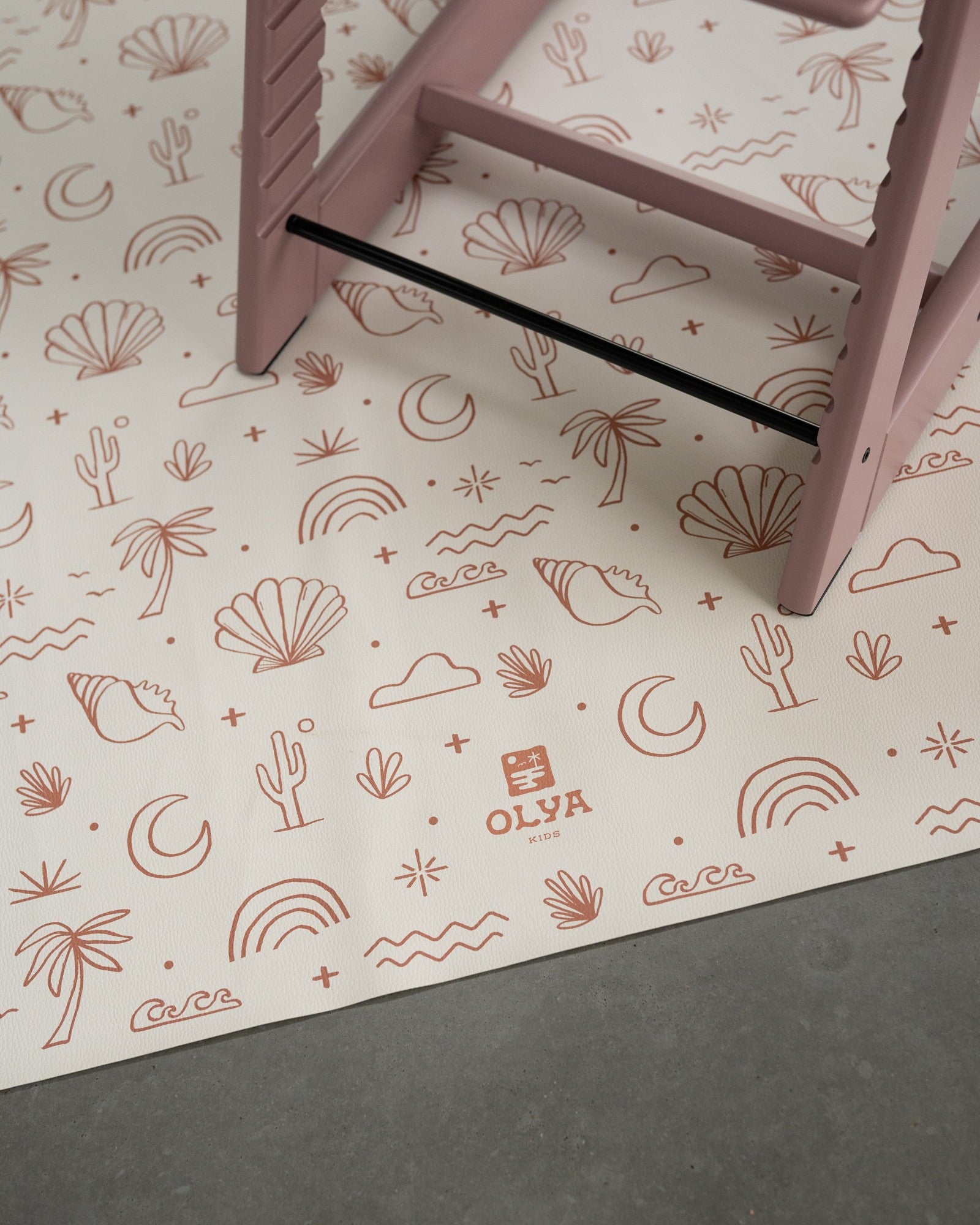 Kids Mealtime Floor Mat, Non-Slip & Waterproof - Palm Beach Terra