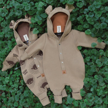Eared Jumpsuit for Babies and Kids - Cacao