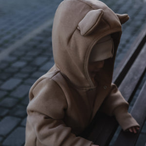 Eared Jumpsuit for Babies and Kids - Cacao
