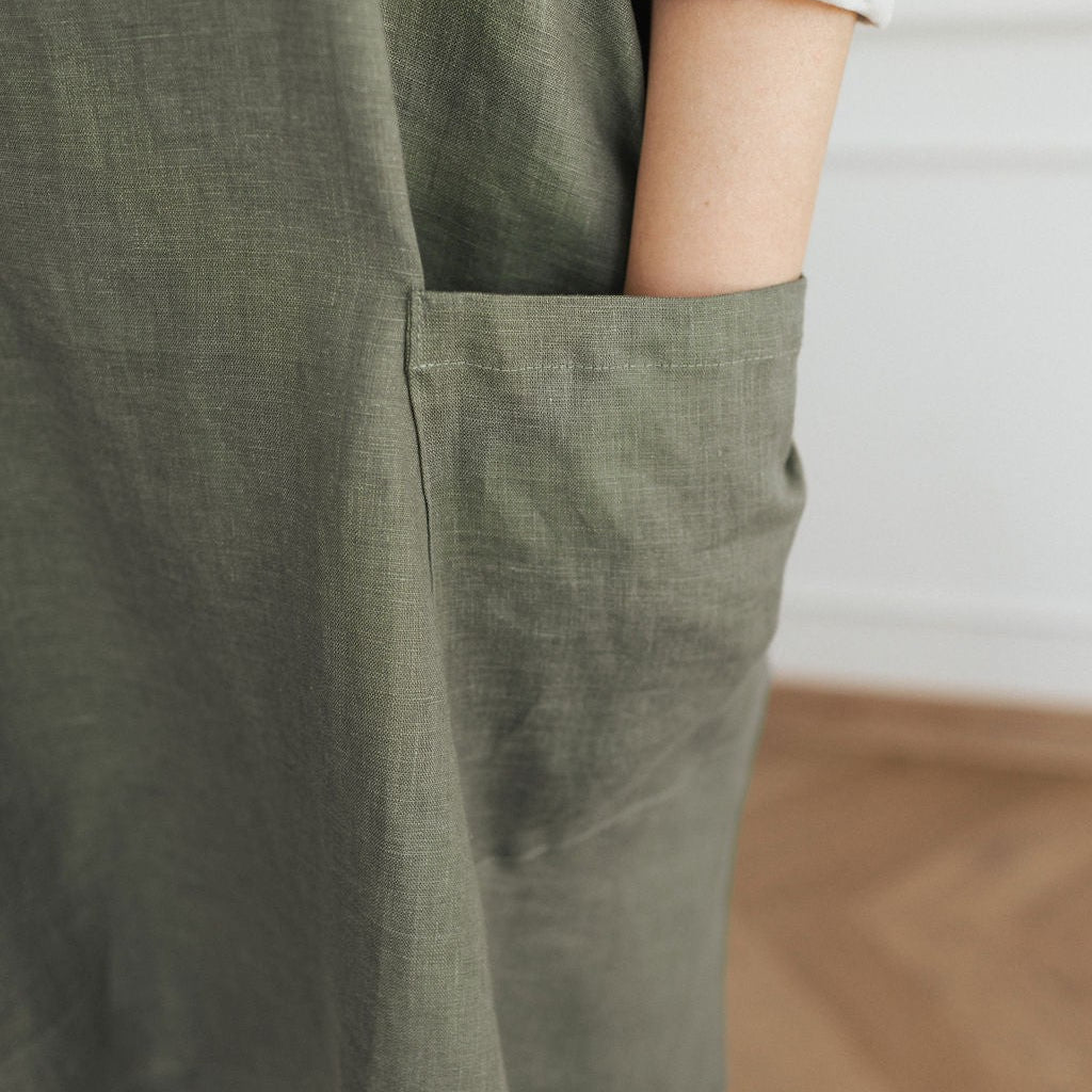 Linen Crossed Back Apron