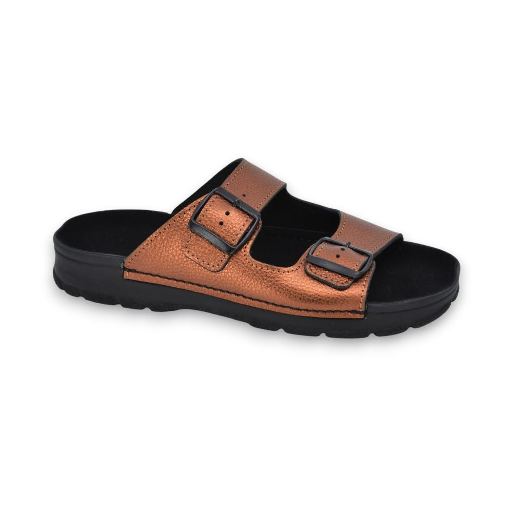 Meeliku Womens Leather Sandals – Bronze